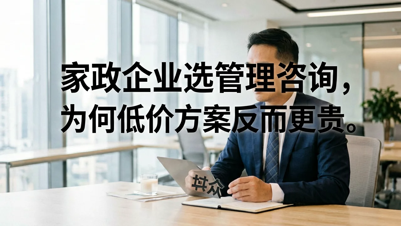 家政企业选管理咨询，为何低价方案反而更贵